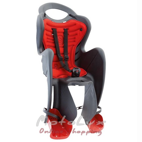 Rear seat Bellelli Mr Fox Сlamp, to 22kg, gray with red lining