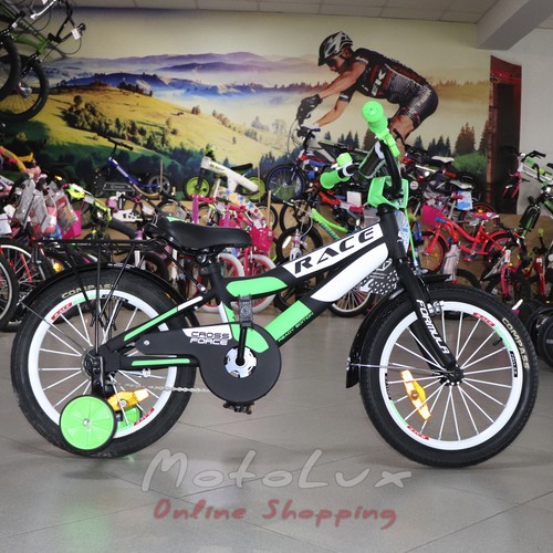 Дитячий велосипед Formula Race з багажником, колесо 16, рама 9, 2019, black n green