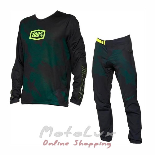 Джерси штаны Ride 100% Airmatic LE, размер L, черный с зеленым
