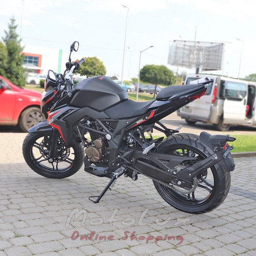 Voge 300R Motorcycle, Loncin LX300 6 CR6, Black with Gray, 2023Loncin LX300-6 (CR6)