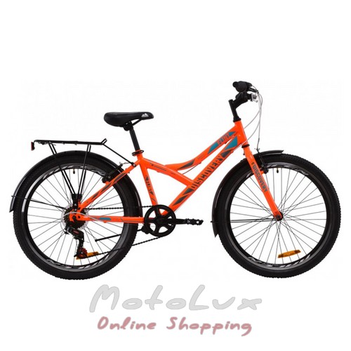Підлітковий велосипед Discovery Flint, колесо 24, рама 14, 2020, orange n turquoise n grey