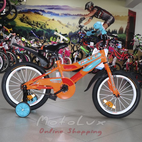 Дитячий велосипед Formula Race з багажником, колесо 16, рама 9, 2019, orange n turquoise