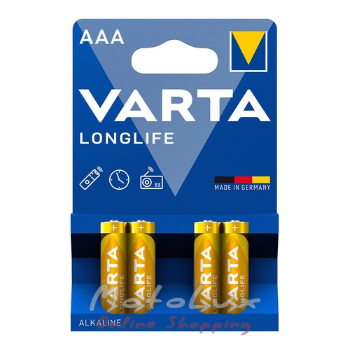 Battery Varta Longlife AAA BLI 4, blister 4 pcs