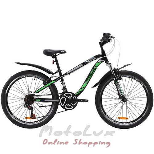 Teenage bike Discovery Flint AM VBR, wheel 24, frame 13, 2020, black n green