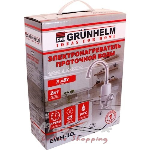 Электронагреватель проточной воды Grunhelm EWH -3G