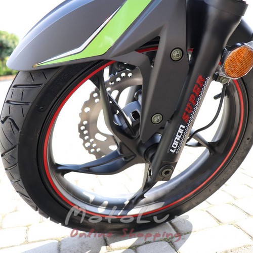 Мотоцикл Loncin LX250 15 CR4, черный с зеленым