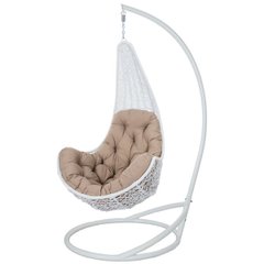 Hanging chair Lady made of techno rattan, white