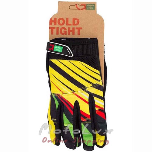 Gloves Green Cycle NC-2369-2014 MTB with closed fingers, size M, black n red