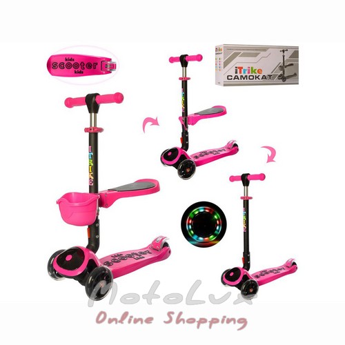 Scooter iTrike Maxi 3in1 JR3-074-BP,  raspberry