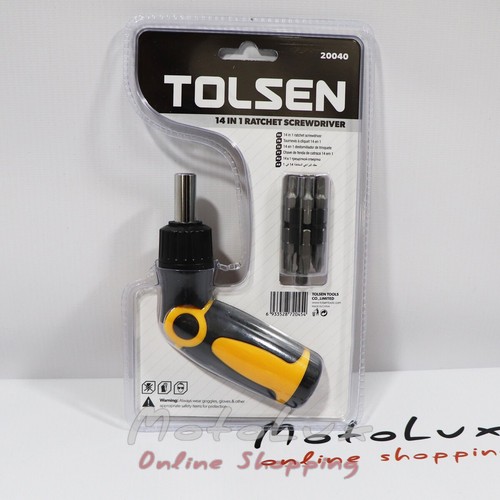 Tolsen 20040 ratcher screwdriver with tilt, 14 bit