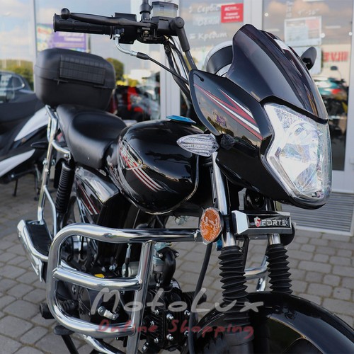 Motocykel Forte Alfa  NEW FT125 RX, čierna a sivá