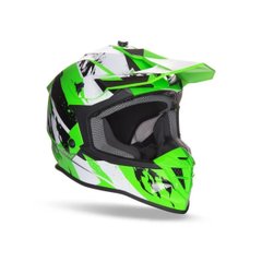 Geon 633 MX Fox Cross Black Neon Green motorcycle helmet, size XL, black with green