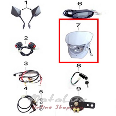 Headlight assembly with fairing (Black) for the X-Ride motorcycle