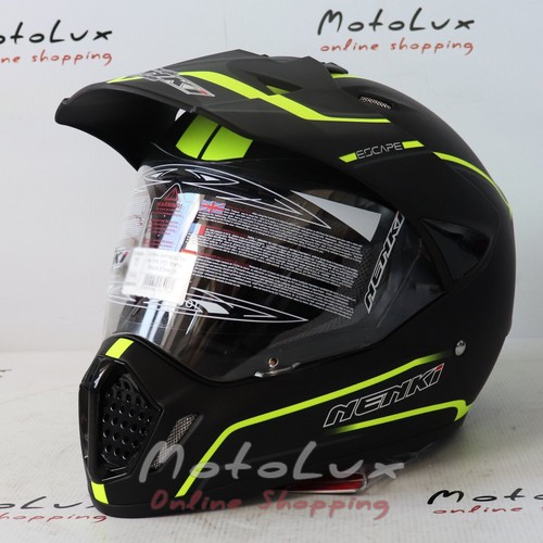 Helmet Nenki MX-310Matte Black Ellow, motard, S