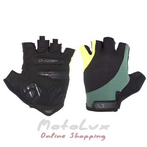 Gloves green cycle Pillow, size M, black n yellow