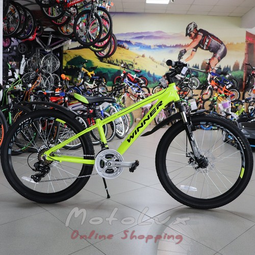 Подростковый велосипед Winner Bullet, колесо 24, рама 12,5, 2020, green