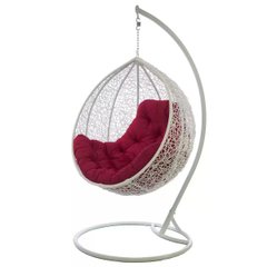 Garden hanging chair reinforced with techno rattan, white