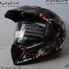 Шлем Nenki MX-310, black n orange, мотард, L