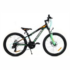 Велосипед подростковый Crosser XC 200 Boy, колесо 24, рама 11.8, черный с зеленым