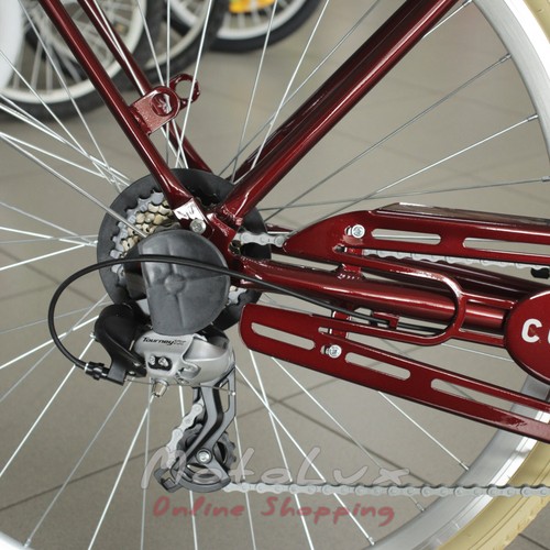 City bike Dorozhnik Coral, planetary bushing, wheel 28, frame 19, 2020, ruby