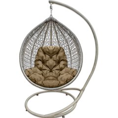 Garden hanging chair without a rack made of techno rattan, gray