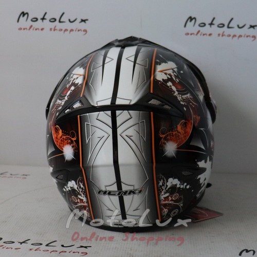 Шолом Nenki MX-310, black n orange, мотард, M