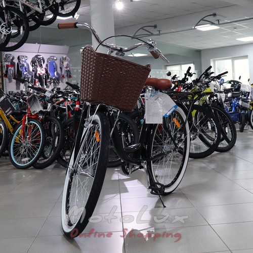 Міський велосипед Dorozhnik Lux, колесо 26, рама 17, чорний з багажником