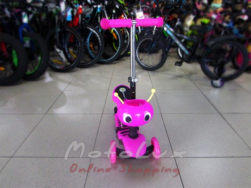 Gyerek roller BT-KS0057 3 kerekes műanyag, pink