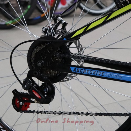 Гірський велосипед Discovery Trek AM DD, колесо 26, рама 13, 2020, black n green n blue