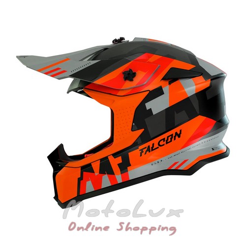 Motorcycle helmet MT Falcon MX802 Arya A4 Fluo, size M, orange