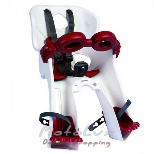 Сидіння переднє Bellelli Freccia Standart B-fix, до 15 кг, біле з червоною підкладкою