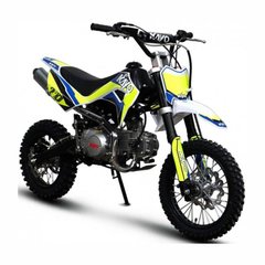 Kayo TD125 motorcycle, yellow with blue, 2024