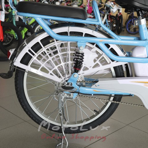Electric bicycle Alisa Lux, wheel 22, 350 W, 60 V, blue
