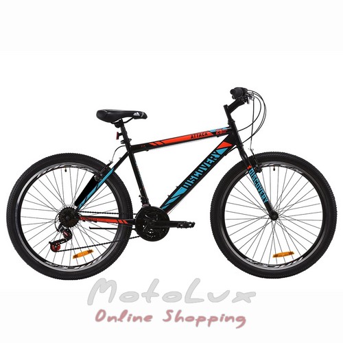 Міський велосипед Discovery Attack Vbr, колеса 26, рама 18, 2019, black n red n turquoise