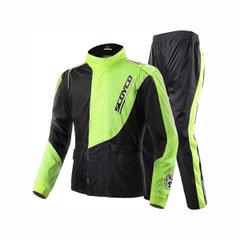 Scoyco RC01 rain suit, size M, black with green