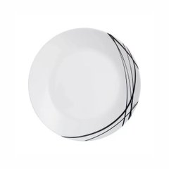 Arcopal Domitille dessert plate, 18 cm, white with black
