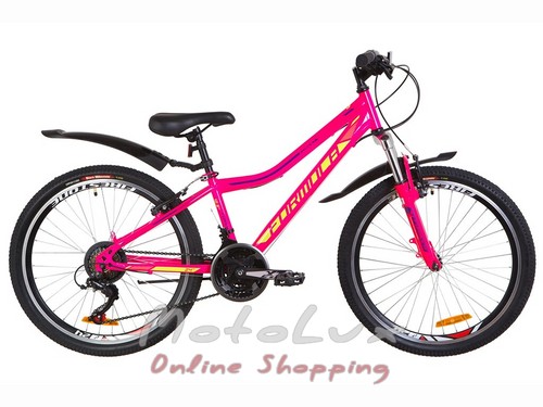 Подростковый велосипед Formula Forest AM Vbr, колеса 24, рама 12,5, 2019, pink n lime
