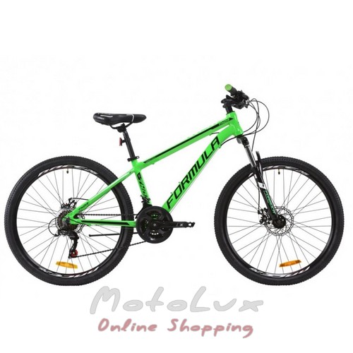 Подростковый велосипед Formula Thor 1.0 AM DD, колёса 26 рама 14 2020, black n green