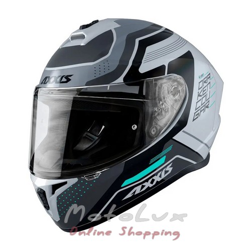 Motorcycle helmet AXXIS Draken S Cougar A2 Matt Gray Green, size L, gray