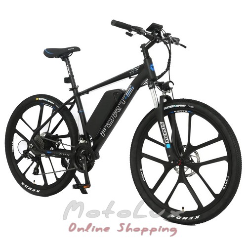 Forte MATRIX akkumulátoros kerékpár, 350 W, kerék 27,5, váz 18, fekete kékkel