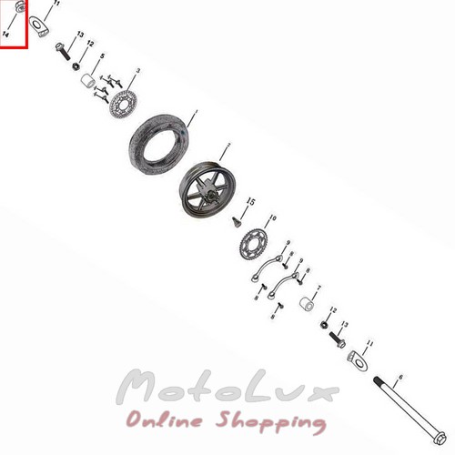 Rear axle nut M14 * 1.5 for X-Ride motorcycle