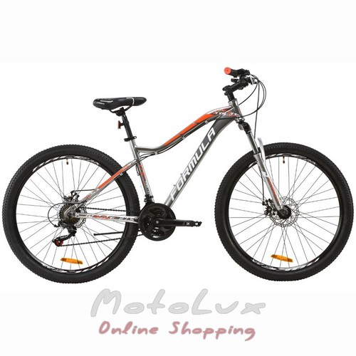 Горный велосипед Formula Mystique 1.0 AM DD, колеса 27,5, рама 17,5, 2020, silver n orange n white