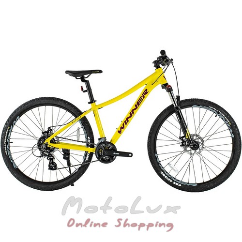Mountain bike Winner Alpina, wheels 27.5, frame 15, yellow, 2022