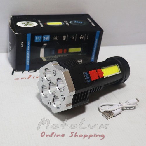 Ліхтарик акумуляторний L-29, LED, USB