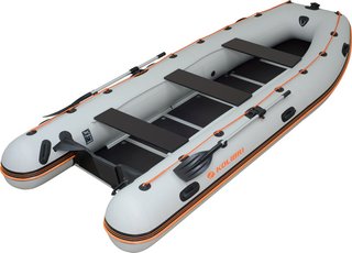 Felfújható csónak KM 450 DSL furnérozott padlóval, húrokkal, használt