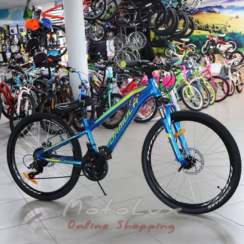 Підлітковий велосипед Formula Blackwood 1.0 AM DD, колесо 24, рама 12,5, 2020, blue n green