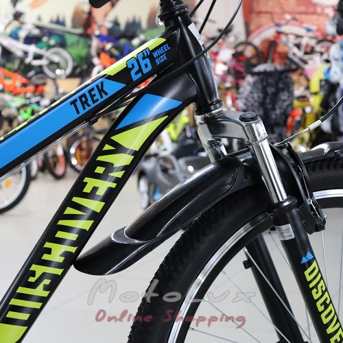 Гірський велосипед Discovery Trek AM V-BR, колесо 26, рама 13, 2020, black n green n blue