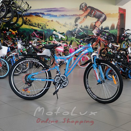 Підлітковий велосипед Discovery Rocket AM2 Vbr, колесо 24, рама 15, 2020, blue n orange n white
