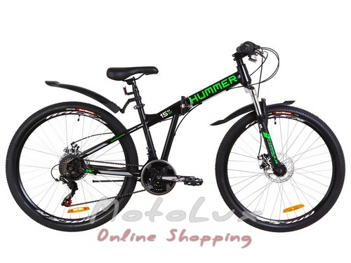 Mountain bicycle Formula Hummer AM DD,  wheels 26, frame 15, 2019, black n green
