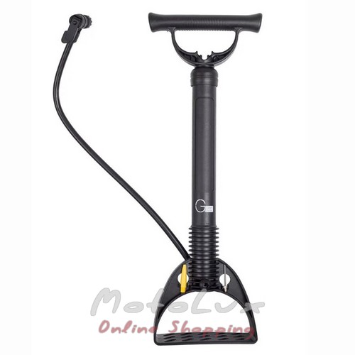 Manual floor pump Green Cycle GPF-104 compact, for two types of valves AV + FV plastic, black
